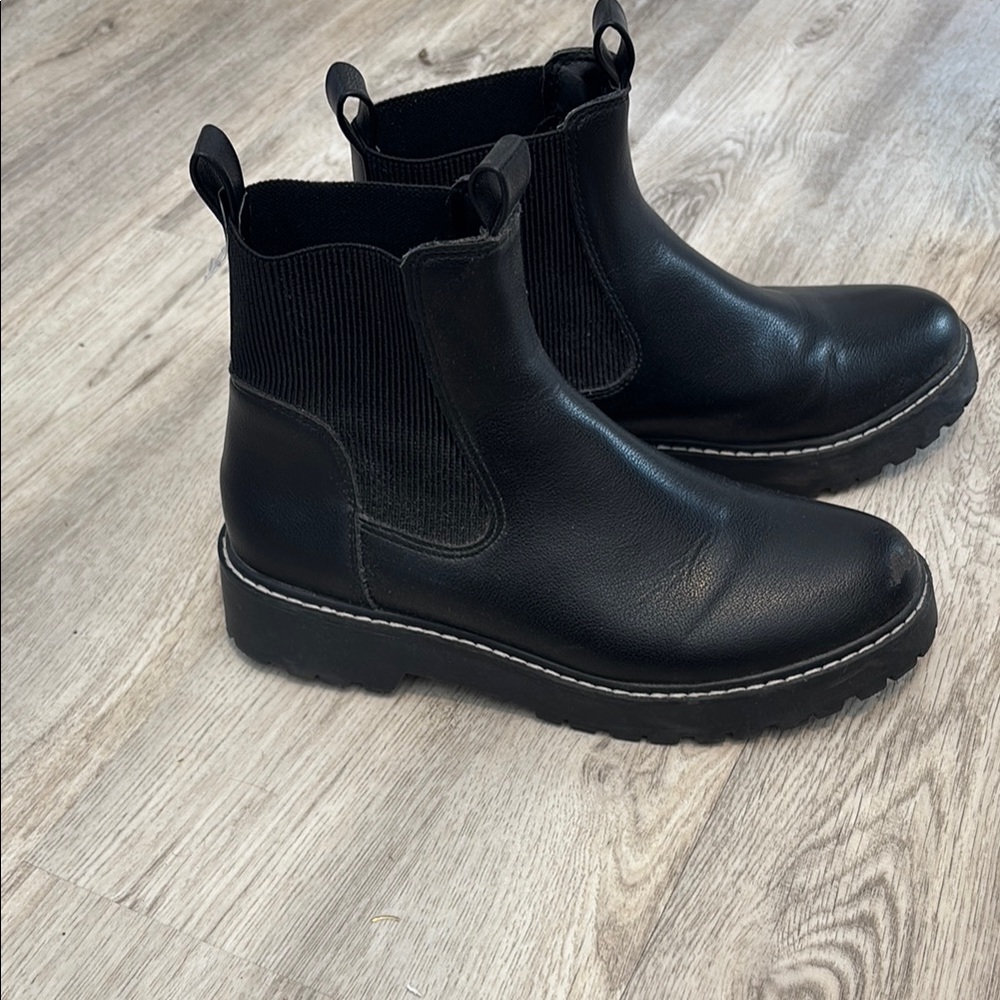 Black Leather Ankle Boots